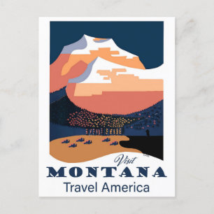 Vintage Montana Tourismus Reiseplakat Postkarte