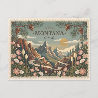 Vintage Montana Travel Poster Art Postkarte