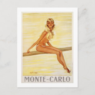 Vintage Monte Carlo, Monaco - Postkarte