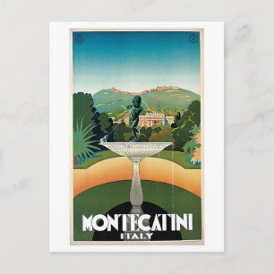 Vintage Montecatini italienische Reise-Werbung Postkarte