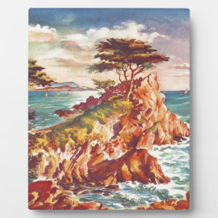 Vintage-Monterey-Küste kalifornischer Tourismus US Fotoplatte