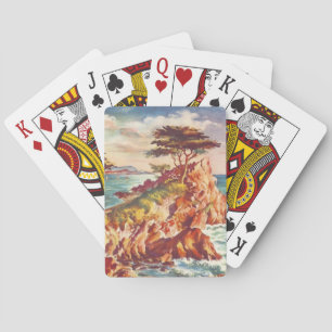 Vintage-Monterey-Küstenlinie kalifornischer Touris Spielkarten