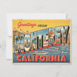 Vintage Monterey-Reise Postkarte