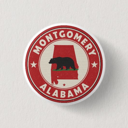 Vintage Montgomery, Alabama Geschenke Button (Vorderseite)