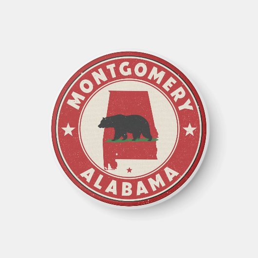 Vintage Montgomery, Alabama Geschenke Magnet (Vorne)