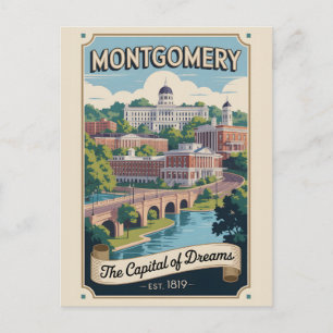 Vintage Montgomery Alabama Retro-Reise Postkarte