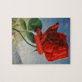 Vintage Montreux Rote Rose Schweiz Genfersee Puzzle (Horizontal)