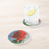 Vintage Montreux Rote Rose Schweiz Genfersee Untersetzer (Seite)