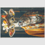 Vintage Moo-gnificent Marigold Cow Decoupage Seidenpapier<br><div class="desc">"Moo-gnificent Marigold" Siehe "Moo-gnificent Marigold", eine skurrile Kuh, die von der Pracht des Sommers geschmückt ist. Ihre goldene Brille spiegelt die Freude an sonnigen Tagen wider, während die Krone der weißen Lilien und der lebhaften Orangenblüten die Schönheit der Naturpalette feiert. Das Schmucksortiment, darunter ein grüner Edelsteinanhänger, fügt eine Touch böhmischer...</div>