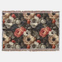 Vintage Moody Floral Wurfdecke – Dark Cottagec