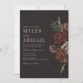 Vintage Moody Florals Wedding Invitation Einladung (Vorderseite)