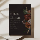 Vintage Moody Florals Wedding Invitation Einladung