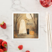 Vintage Moody-Ghost und Black Cat Serviette (Beispiel)