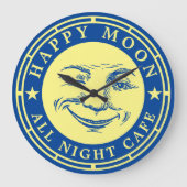Vintage Moon Face Template Große Wanduhr (Vorderseite)