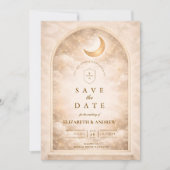Vintage Moonlight Romance Wedding Save The Date (Vorderseite)