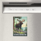 Vintage Moose at Isle Royale National Park Magnet (In Situ (Geschirrspüler))
