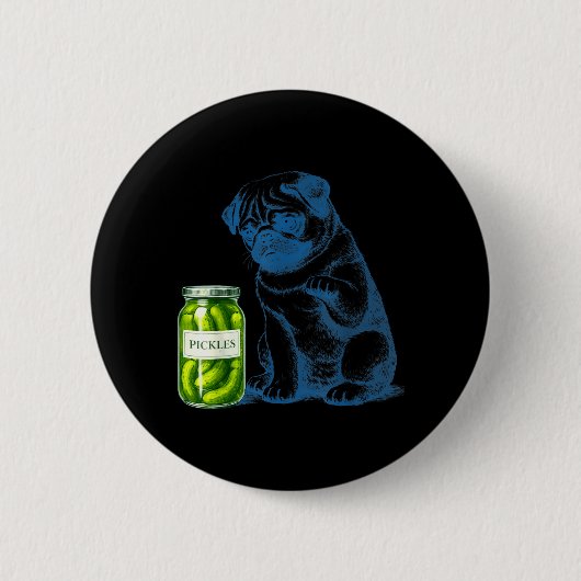 Vintage-Mops-Hund-Ckle-Glas Button (Vorderseite)