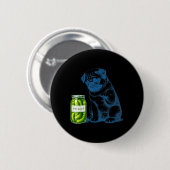 Vintage-Mops-Hund-Ckle-Glas Button (Vorne & Hinten)
