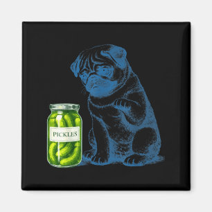 Vintage-Mops-Hund-Ckle-Glas Magnet