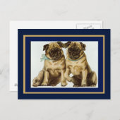 Vintage Mops Hunde Postkarte (Vorne/Hinten)