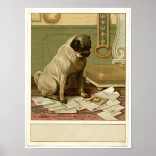 Vintage-Mops-Plakat Poster
