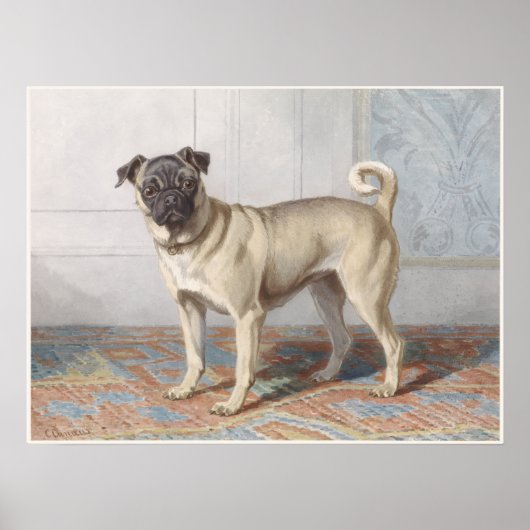 Vintage-Mops Poster (Vorne)