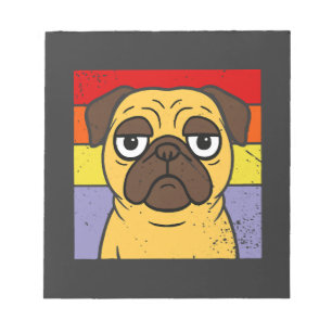 Vintage-Mops sarkastischer alberner Hunde-Liebhabe Notizblock