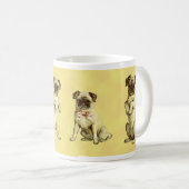 Vintage Möpse auf einer Tasse (VorderseiteRechts)