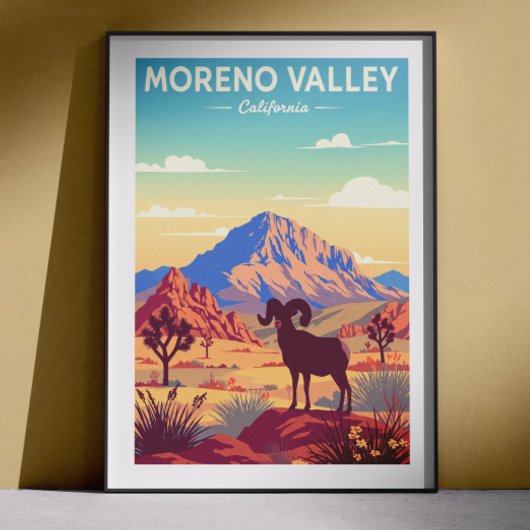 Vintage Moreno Valley California Poster