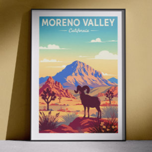 Vintage Moreno Valley Kalifornien Poster