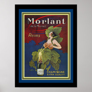Vintage Morlant Champagner-Werbung 30 x 40 cm Poster