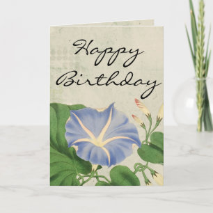 Vintage Morning Glory Botanische Geburtstagskarte Karte
