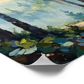 Vintage Morning Mist Forest Art Poster (Ecke)