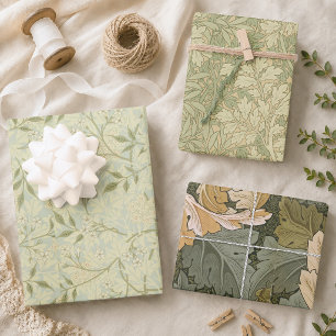 Vintage Morris Blattwerk Jasmin Akanthusblätter Geschenkpapier Set