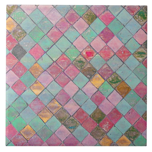 Vintage Mosaike-Keramiken Fliese (Vorderseite)