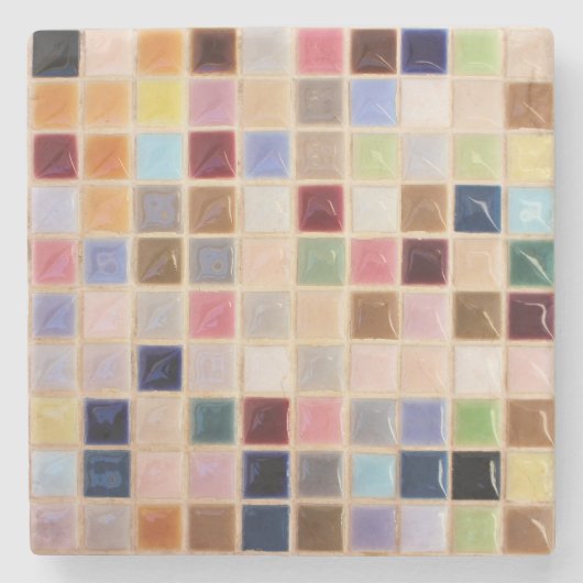 Vintage Mosaikfliesen Steinuntersetzer (Vorderseite)