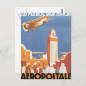 Vintage Moschee Marokkos Aeropostale Postkarte (Vorne/Hinten)