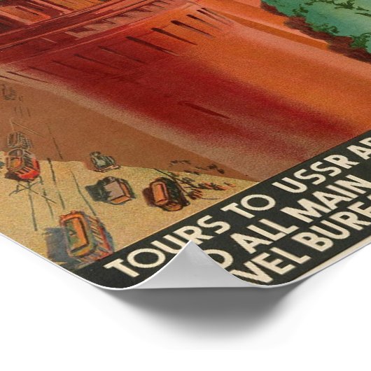 Vintage Moskauer Reise Poster (Ecke)