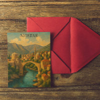 Vintage Mostar Bridge Bosnien Travel