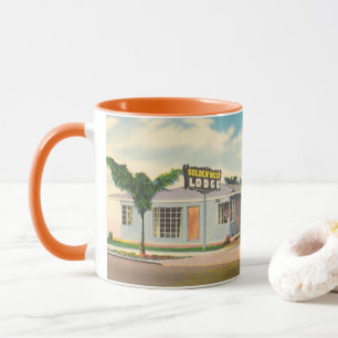Vintage-Motel, Golden West Lodge Hotel mit Palmen Tasse