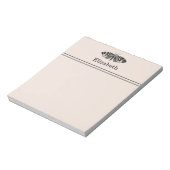 Vintage Moth EleganBlack and Buff mit Namen Notizblock (Rotiert)