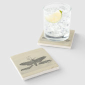 Vintage Moth Metamorphasis Steinuntersetzer (Seitenansicht)