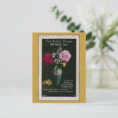 Vintage mother birthday, flowers, poem postkarte (Stehend Vorderseite)