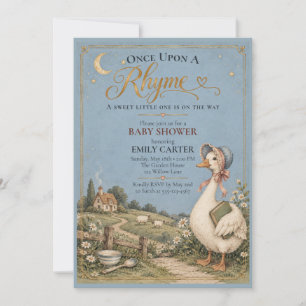 Vintage-Mother-Goose-Baby-Shower-Einladung Einladung