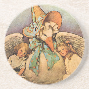 Vintage Mother Goose Kinder Jessie Willcox Smith Sandstein Untersetzer