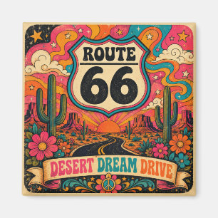 Vintage Mother Road Sechziger Jahre Trippy Highway Magnet