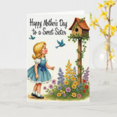Vintage Mothers Day Art Card Karte (Gelbe Blume)