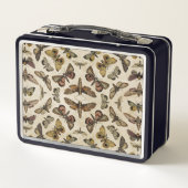 Vintage Moths Metal Lunch Box (Rückseite)