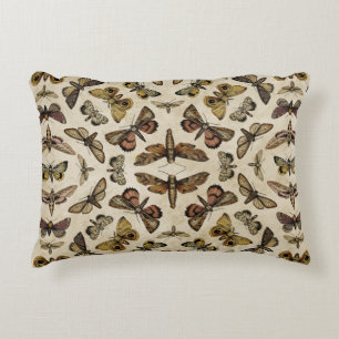 Vintage Moths Throw Kissen