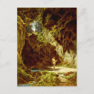 Vintage-Motiv badende Nymphe Postkarte